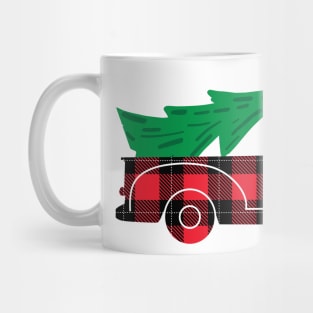 Christmas Plaid truck with tree Mug